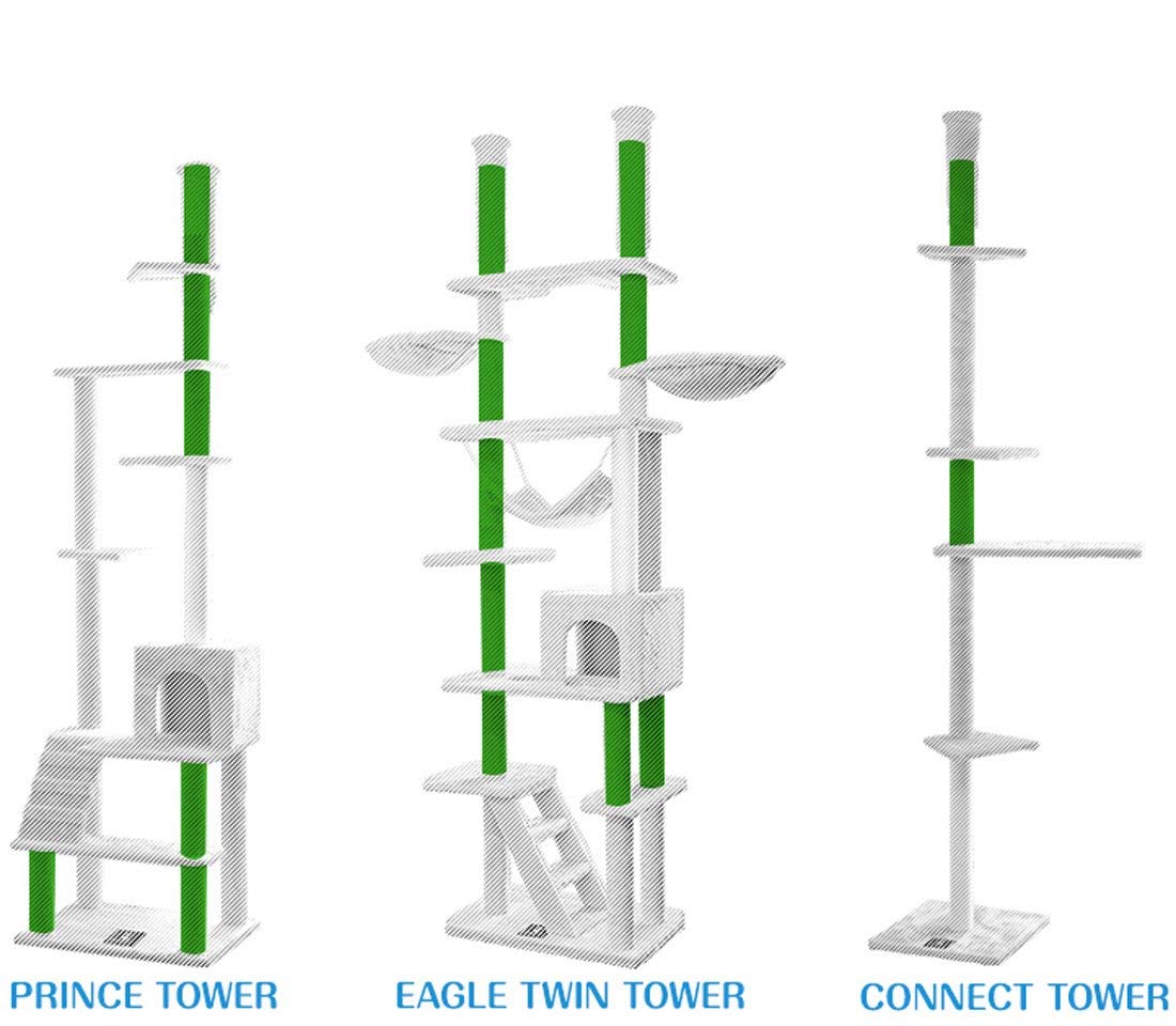 キャットタワーパーツ10本 直径6.5×27.25cm布張オフホワイト バラ売可 キャットタワーパーツ10本 直径6.5×27.25cm布張オフホワイト バラ売